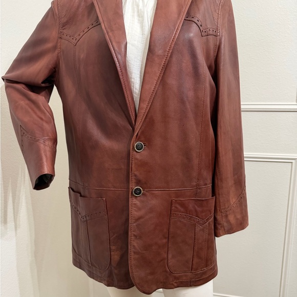 Cripple Creek Other - Men's Premium Leather Blazer in Rich Brown